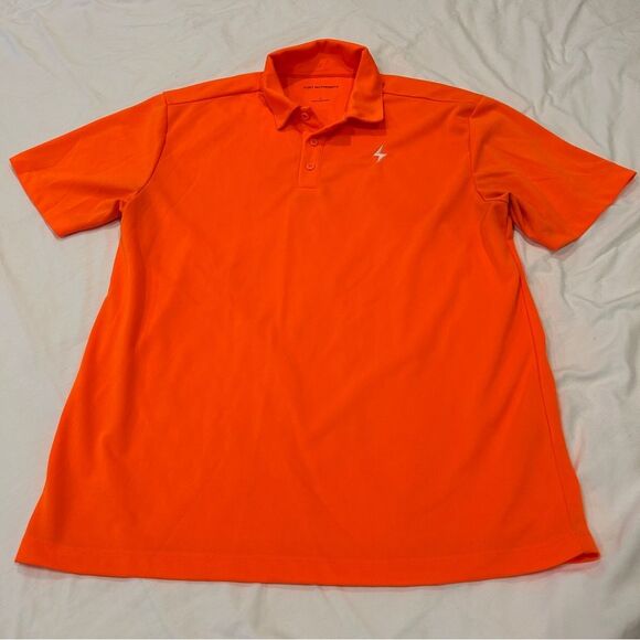 Port Authority Men's Flat Collar Neon Orange Polo Shirt Size Large - Picture 1 of 7